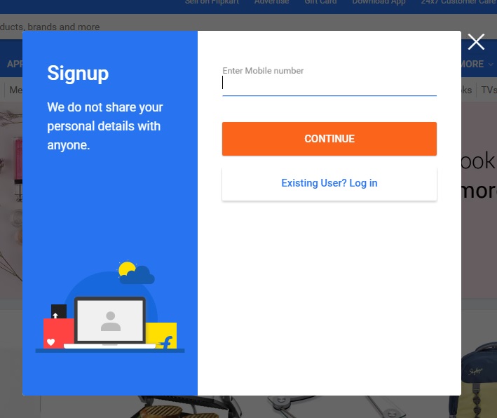flipkart login details