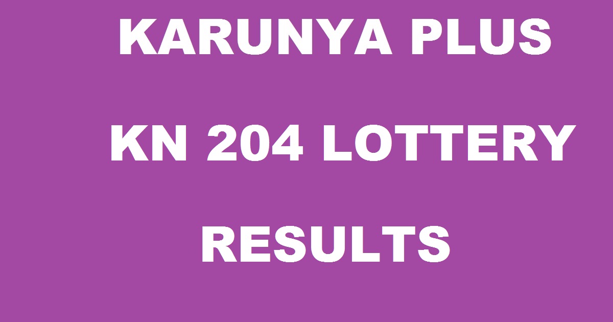Karunya Plus KN 204 Lottery Results