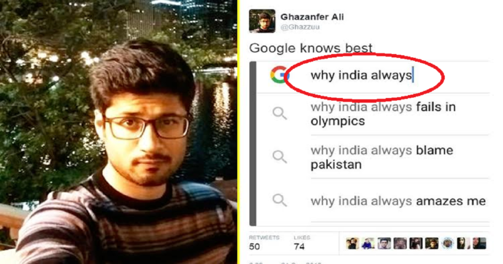 pakistani guy tries to troll india on twitter