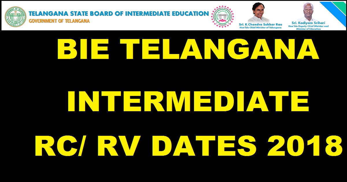 TS Inter Revaluation/ Recounting Dates - BIE Telangana 1st & 2nd Year RC/ RV Apply Online @ tsbie.cgg.gov.in