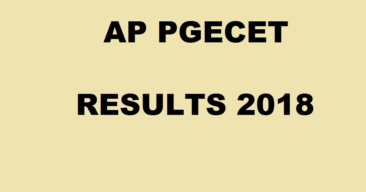 ap pgecet results 2018
