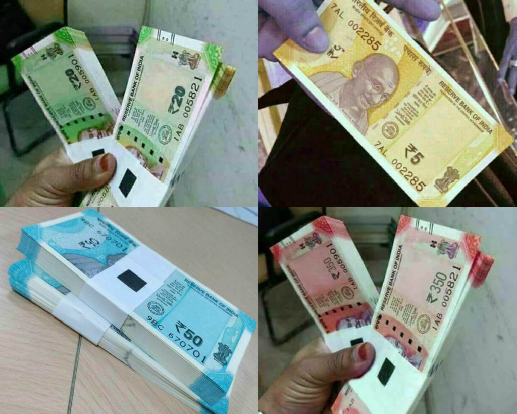 rbi new notes of rs 5 rs 350 rs 20 and rs 50 pics