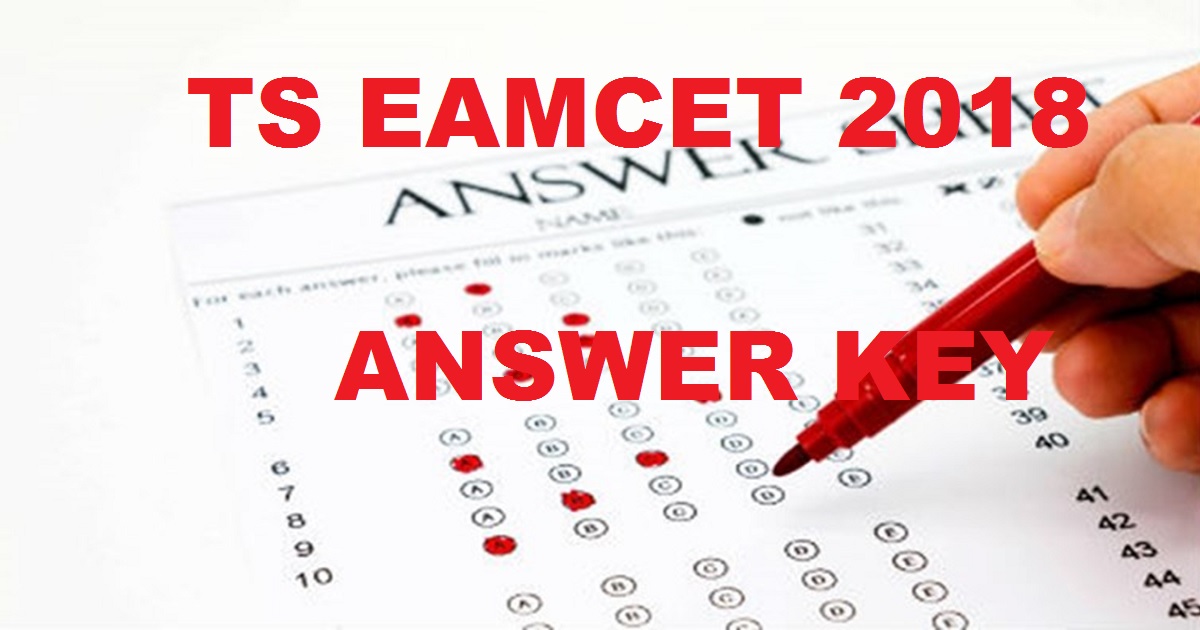 TS EAMCET 2018 Answer Key Cutoff Marks - Telangana EAMCET Engineering Medical Agriculture Solutions With Question Paper Booklet @ eamcet.tsche.ac.in
