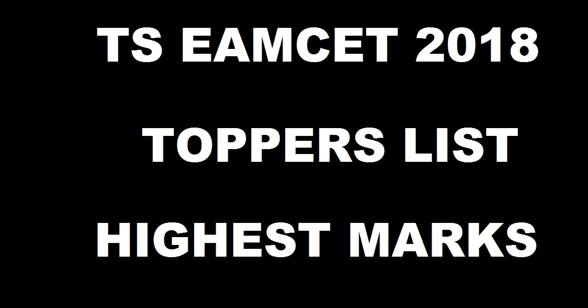 TS EAMCET 2018 Toppers List Highest Marks - Telangana EAMCET Top Rankers Names With Photos