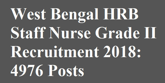 West Bengal HRB Recruitment 2018