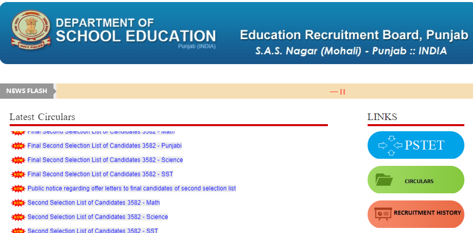 ERB Punjab Lecturer Admit Card 2018