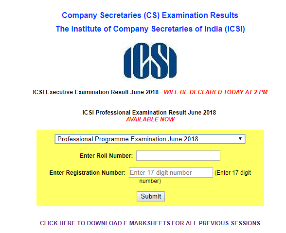 ICSI CS Professional Result 2018