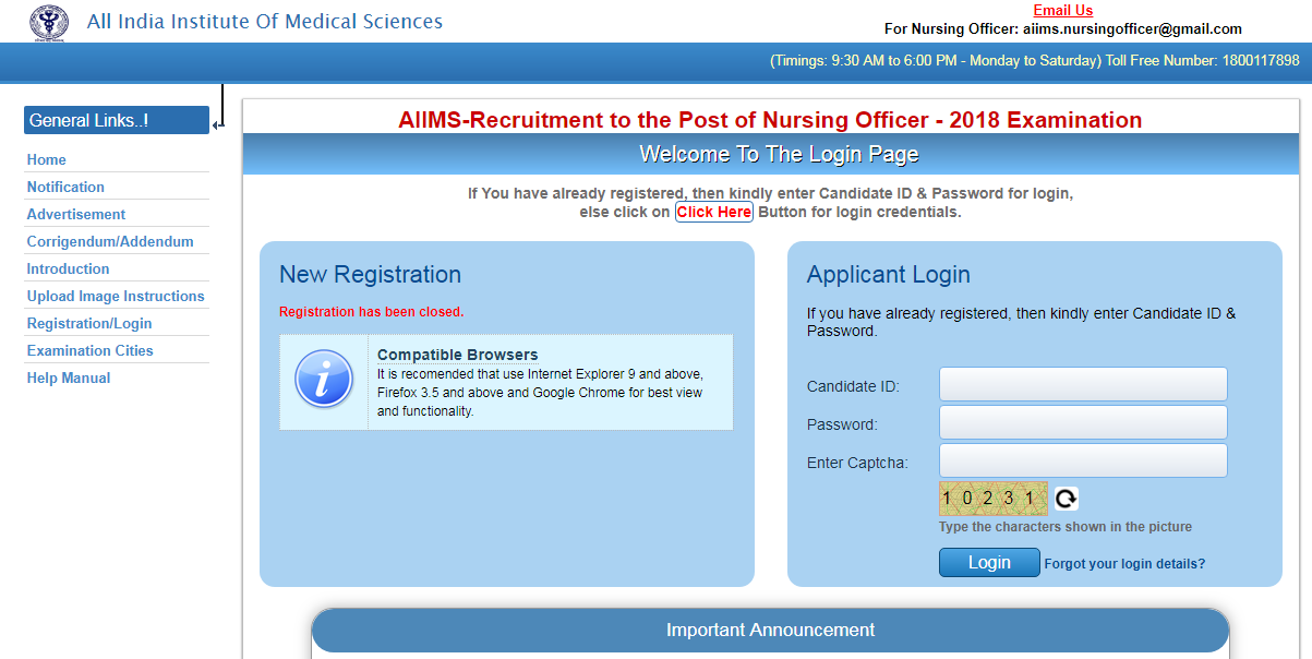 AIIMS Delhi Admit Card 2018