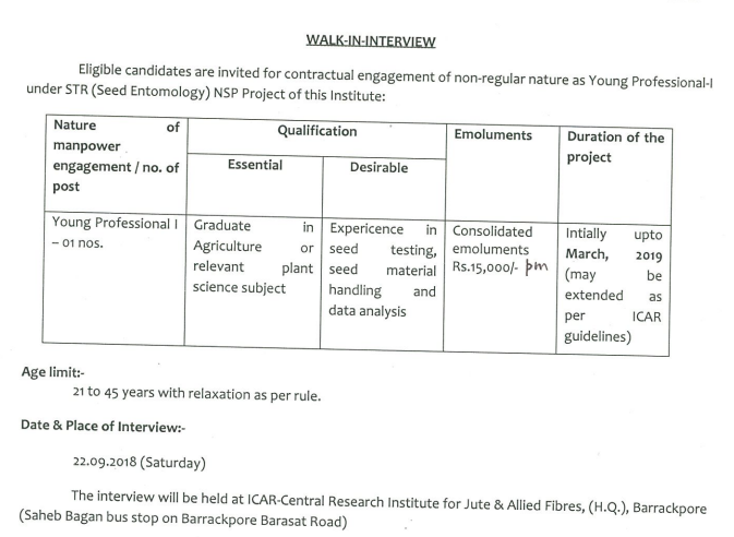 CRIJAF Young Professional Recruitment 2018