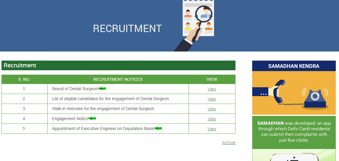 Delhi Cantonment Board Safaiwala Admit Card 2018