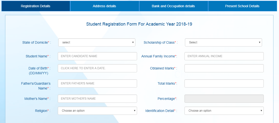 Maulana Azad Scholarship 2018 Application Form