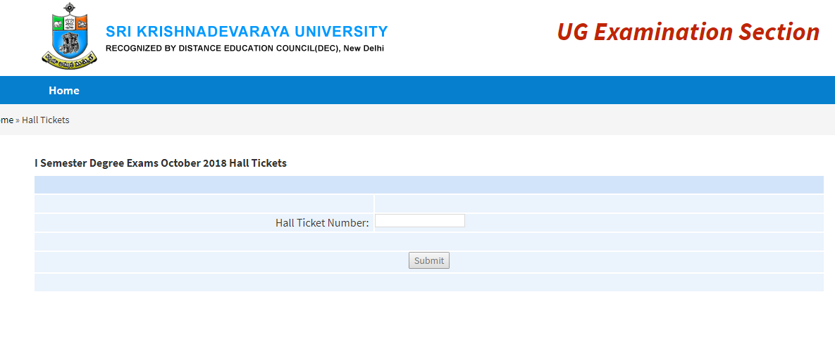 SKU Degree Hall Tickets 2018 Download