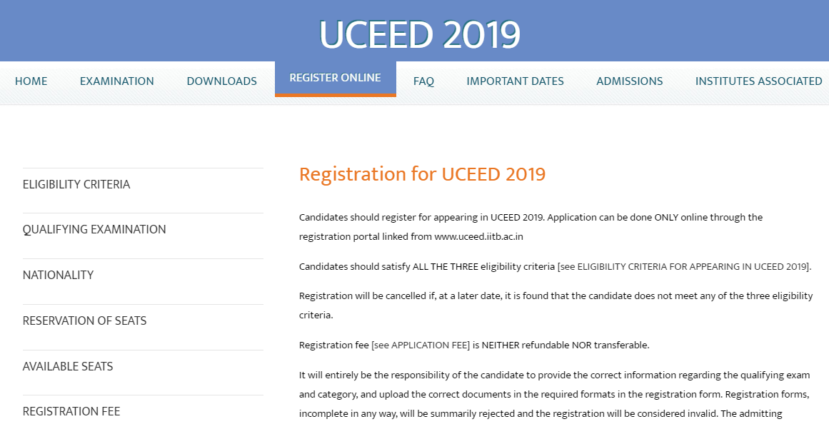 UCEED Application Form 2019 Last Date