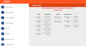 Vnsgu E Hall Ticket 2018 Veer Narmad South Gujarat University