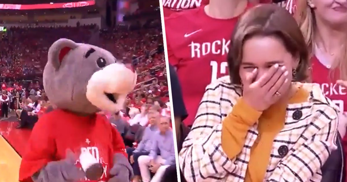 In Case You Missed It: Clutch The Houston Rockets Mascot Kneels Before ...