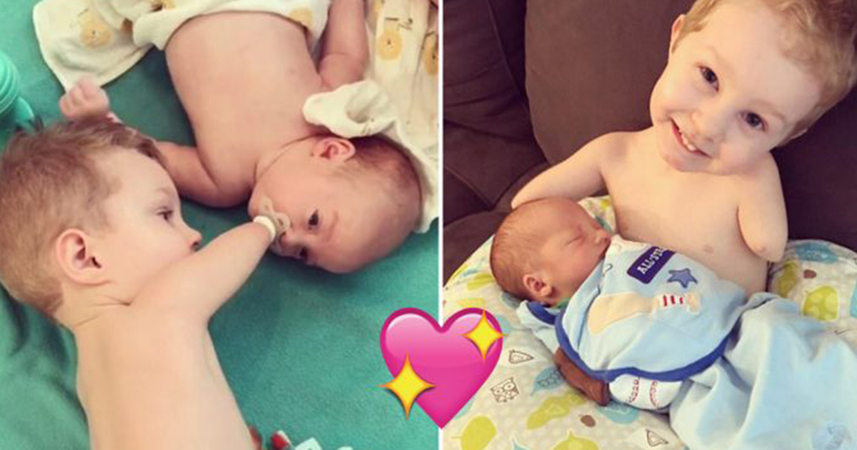 3YearOld Toddler Without Arms Soothes Crying Baby Brother By Giving