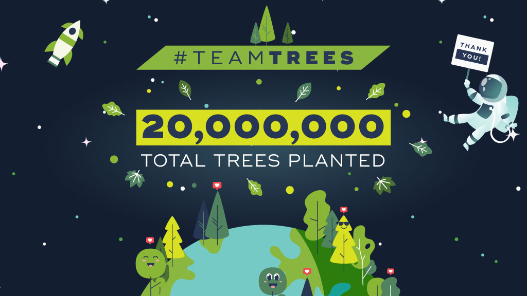 TeamTrees MrBeast And Mark Rober Raises Over 20 Million To Plant 20