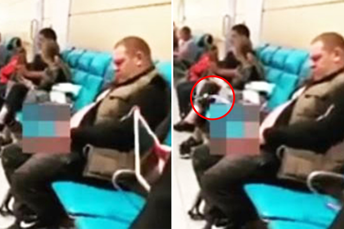 Man Caught On Cam Urinating In Front Of Travelers While Sitting In