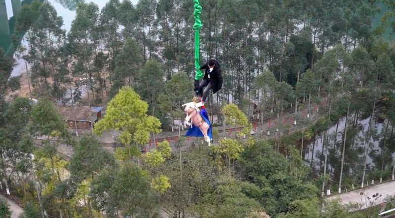 Live Pig Thrown Off A 230ft Bungee Jump In Chinese Holiday Resort As ...