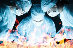 Laser catches fire as women farts during surgery