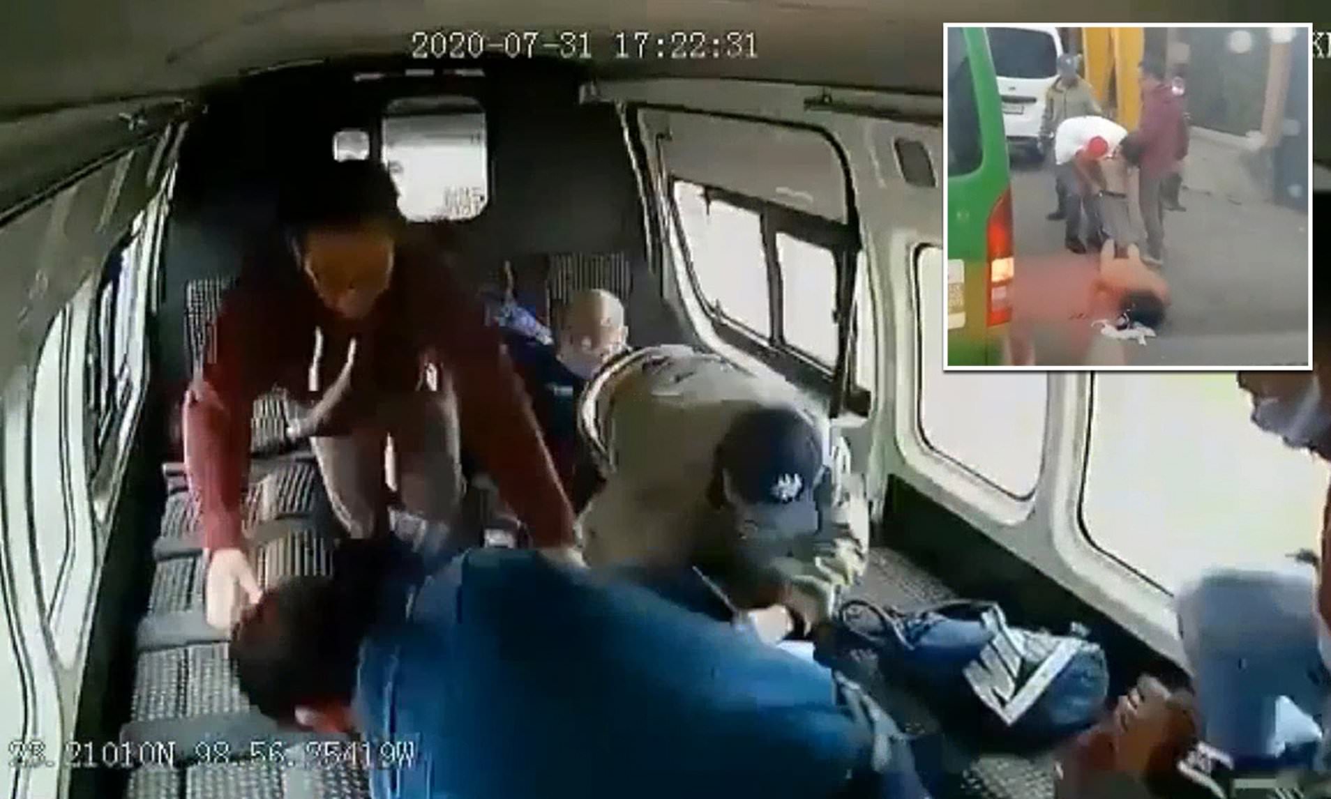 Stupid Thief Gets Beaten Up And Stripped Naked By Men For Trying To Rob Bus
